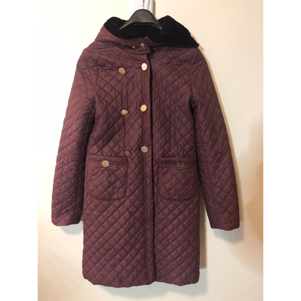 Dolce and Gabbana Quilted Burgundy Coat
